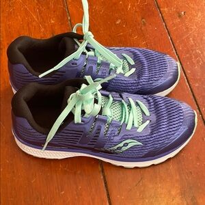 Saucony Purple and Green Performance Sneakers